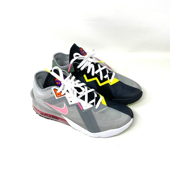 NIKE Women Size CV7562 005 LEBRON XVIII LOW lt Smoke Grey Sunset Sulse Shoes - Picture 2 of 11